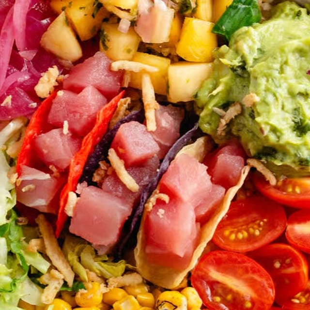 Kids byo poke bowl.
